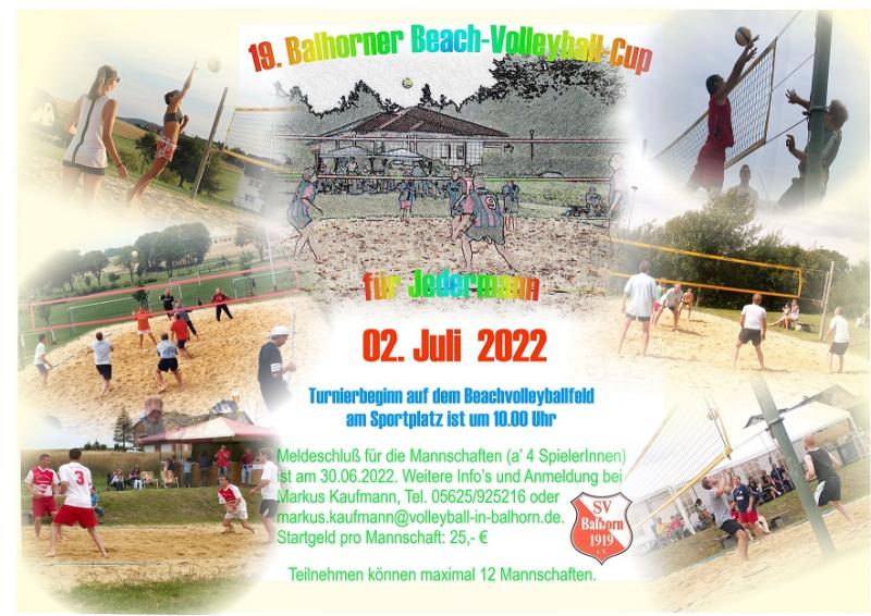 19. Balhorner Beach-Volleyball-Cup für Jedermann